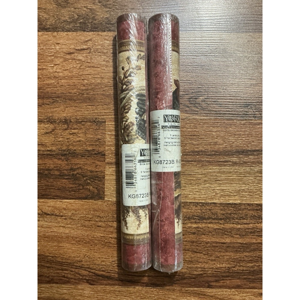 2 ROLLS York Prepasted Decorative Borders KG8723B R-07 5YDS ROOSTER Sealed